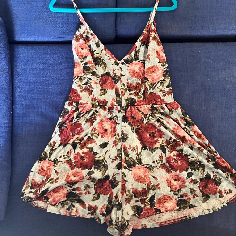 NWOT Fragile Crushed Velvet Romper